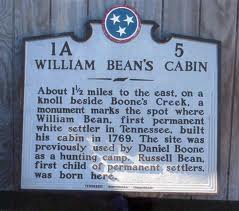 Plaque at the site of William Bean’s cabin